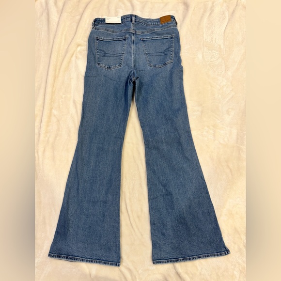 NEW- American Eagle Outfitters Blue Flare Jeans - Picture 3 of 7